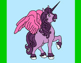 Dibujo Unicornio con alas pintado por natis0000