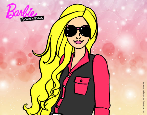 Dibujo Barbie con gafas de sol pintado por Anahir