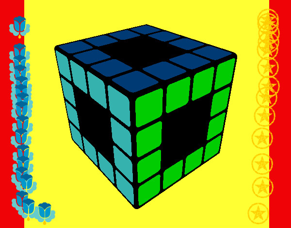 Dibujo Cubo de Rubik pintado por codigolyok