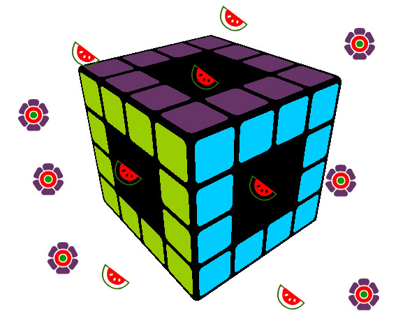 Dibujo Cubo de Rubik pintado por Luujan 