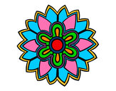 Dibujo Mándala con forma de flor weiss pintado por matilucio