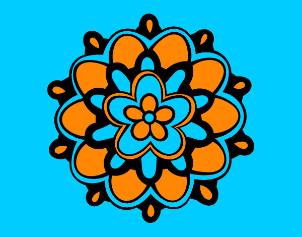 Dibujo Mándala con una flor pintado por Loli-pop 
