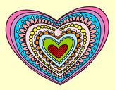 Dibujo Mandala corazón pintado por mazapann