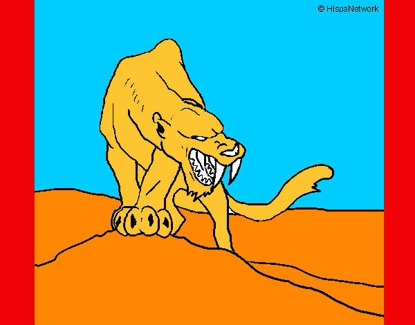 Dibujo Tigre con afilados colmillos pintado por amiel1