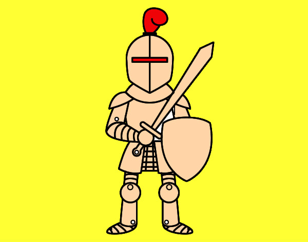 Dibujo Caballero con espada y escudo pintado por julio3