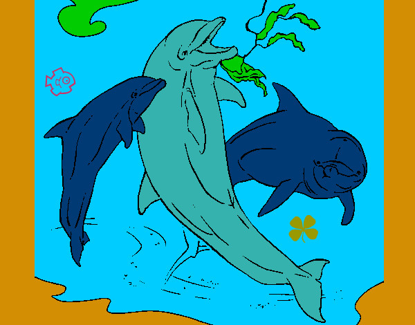 Dibujo Delfines jugando pintado por panzon