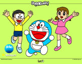 Dibujo Doraemon y amigos pintado por Badinu