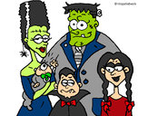 Dibujo Familia de monstruos pintado por oled