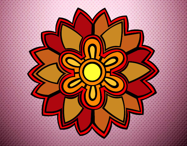 Dibujo Mándala con forma de flor weiss pintado por Aliciam   