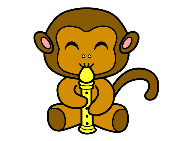 Dibujo de el mono con flauta jajaja pintado por Luna30055 en  el  día 12-10-12 a las 16:37:26. Imprime, pinta o colorea tus propios dibujos!