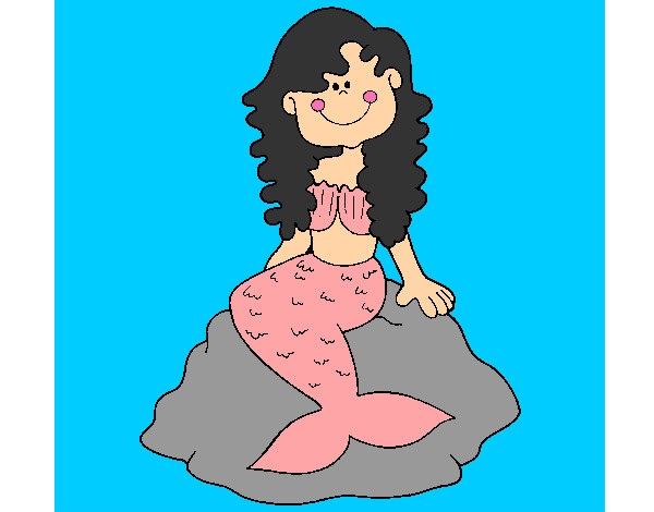 Dibujo Sirena sentada en una roca pintado por AnitaV 