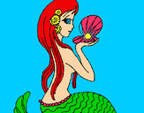 Dibujo Sirena y perla pintado por kakkak