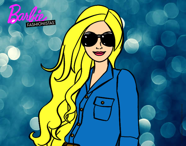 Dibujo Barbie con gafas de sol pintado por preciosita