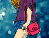Dibujo Chica con bolso pintado por laackami