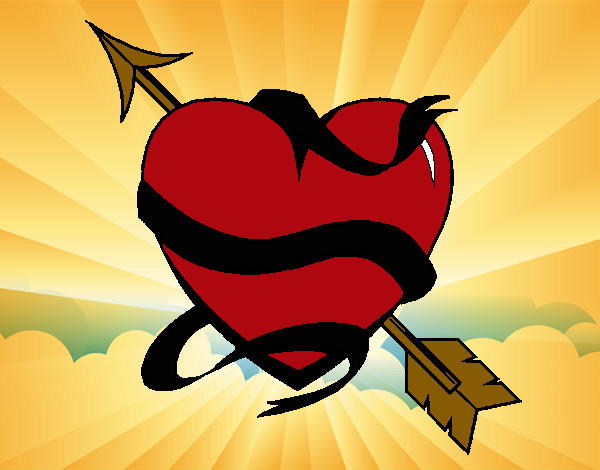 Dibujo Corazón con flecha III pintado por Mikale