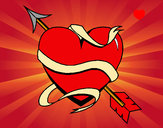 Dibujo Corazón con flecha III pintado por preciosita