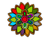Dibujo Mándala con forma de flor weiss pintado por iara2000