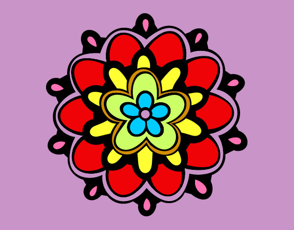 Dibujo Mándala con una flor pintado por 5835365
