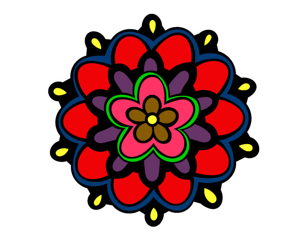 Dibujo Mándala con una flor pintado por dafne123