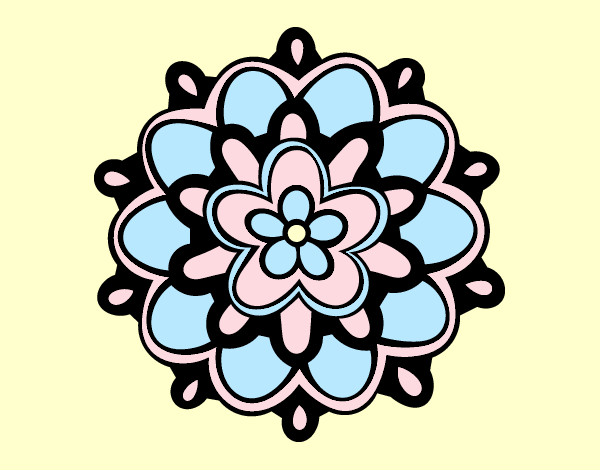 Dibujo Mándala con una flor pintado por keith