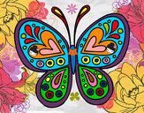 Dibujo Mandala mariposa pintado por euri
