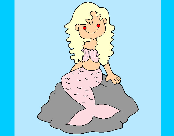 Dibujo Sirena sentada en una roca pintado por keith