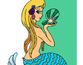 Dibujo Sirena y perla pintado por AMALITA1