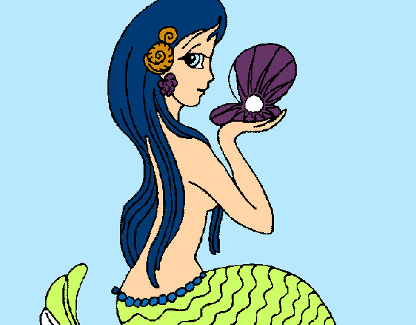 Dibujo Sirena y perla pintado por SUNSHINE