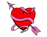 Dibujo Corazón con flecha III pintado por cocacoqui