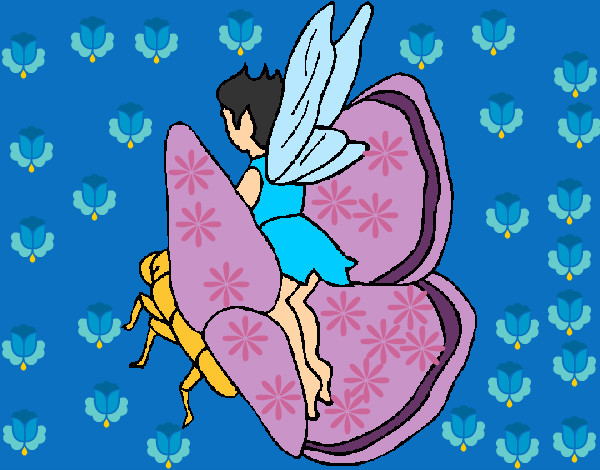 Dibujo Duende y mariposa pintado por fativalen