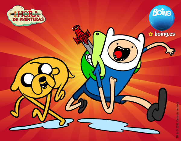 Dibujo Finn y Jake pintado por deivid