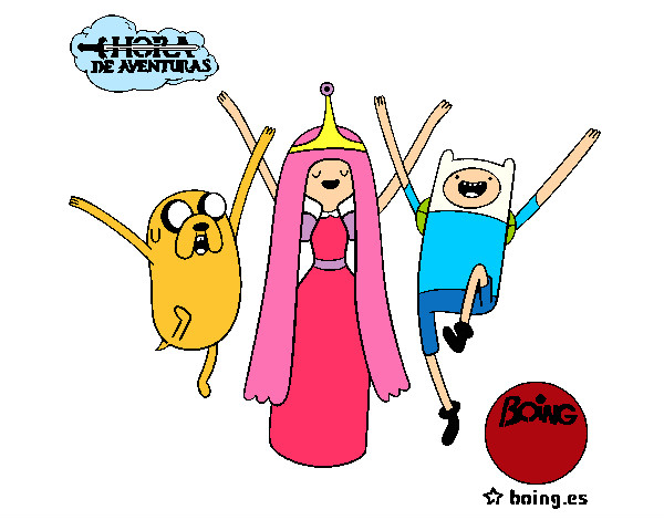 Dibujo Jake, Princesa Chicle y Finn pintado por manster