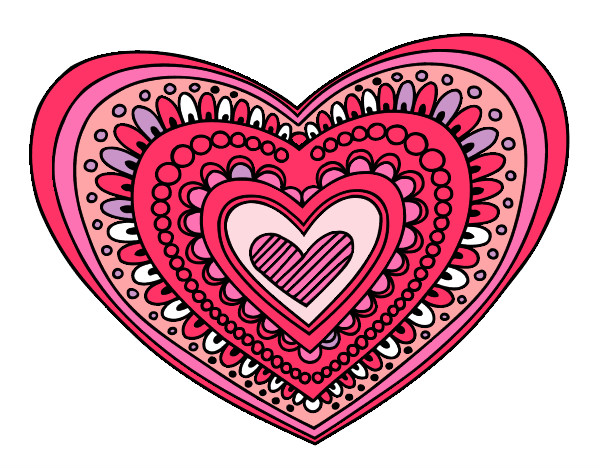 Dibujo Mandala corazón pintado por ester1222