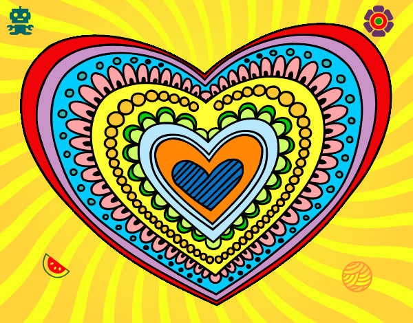 Dibujo Mandala corazón pintado por JesusG