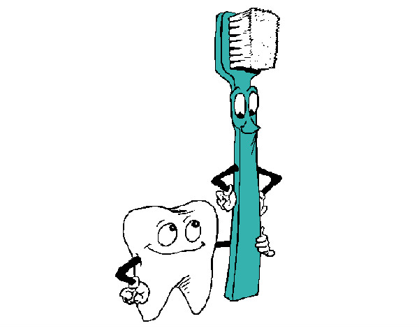 Dibujo Muela y cepillo de dientes pintado por markitoo
