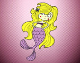 Dibujo Sirena con los brazos en la cardera pintado por aditimerak