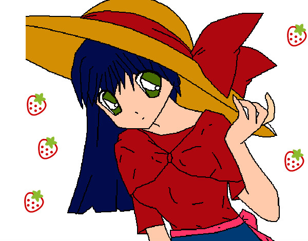 Dibujo Chica con sombrero pamela pintado por Marceline-