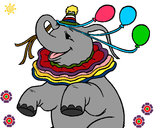 Dibujo Elefante con 3 globos pintado por Yoque
