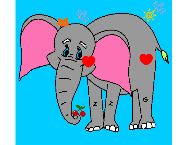 Dibujo Elefante feliz pintado por ivanmoren