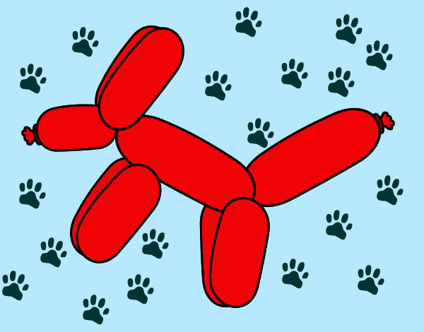 Dibujo Globo con forma de perro pintado por aroyta