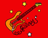 Dibujo Guitarra y estrellas pintado por xisquet