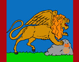 Dibujo León alado pintado por Garbi