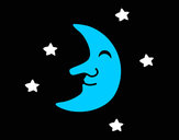 Dibujo Luna con estrellas pintado por majbwefgiu