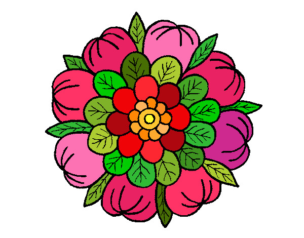 Dibujo Mandala floral pintado por Sumpall
