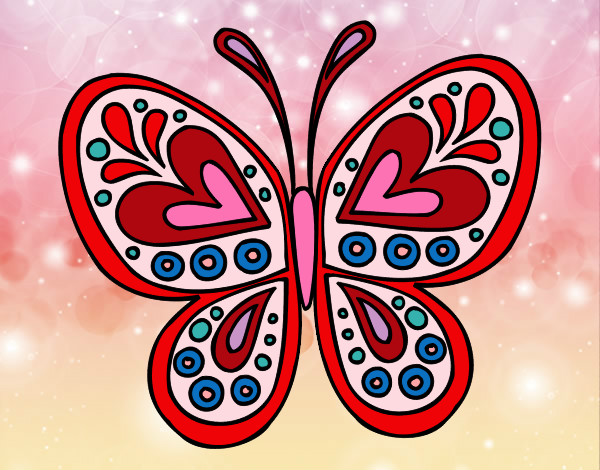 Dibujo Mandala mariposa pintado por anablack91