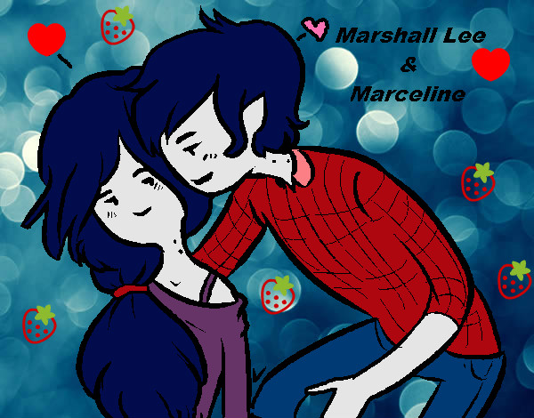 Dibujo Marshall Lee y Marceline pintado por Marceline-