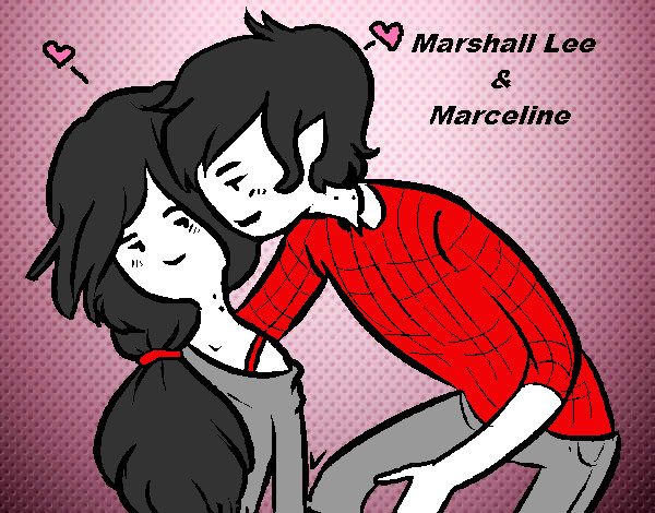 Dibujo Marshall Lee y Marceline pintado por NekoKawaii