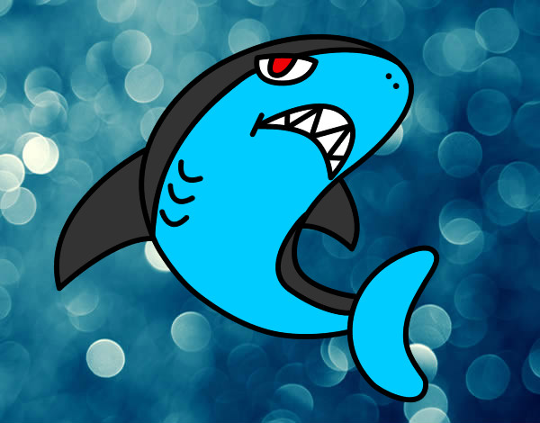Dibujo Tiburón nadando pintado por Cindy83