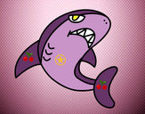 Dibujo Tiburón nadando pintado por marta02