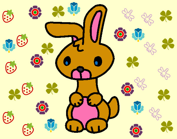 Dibujo Art el conejo pintado por tellita